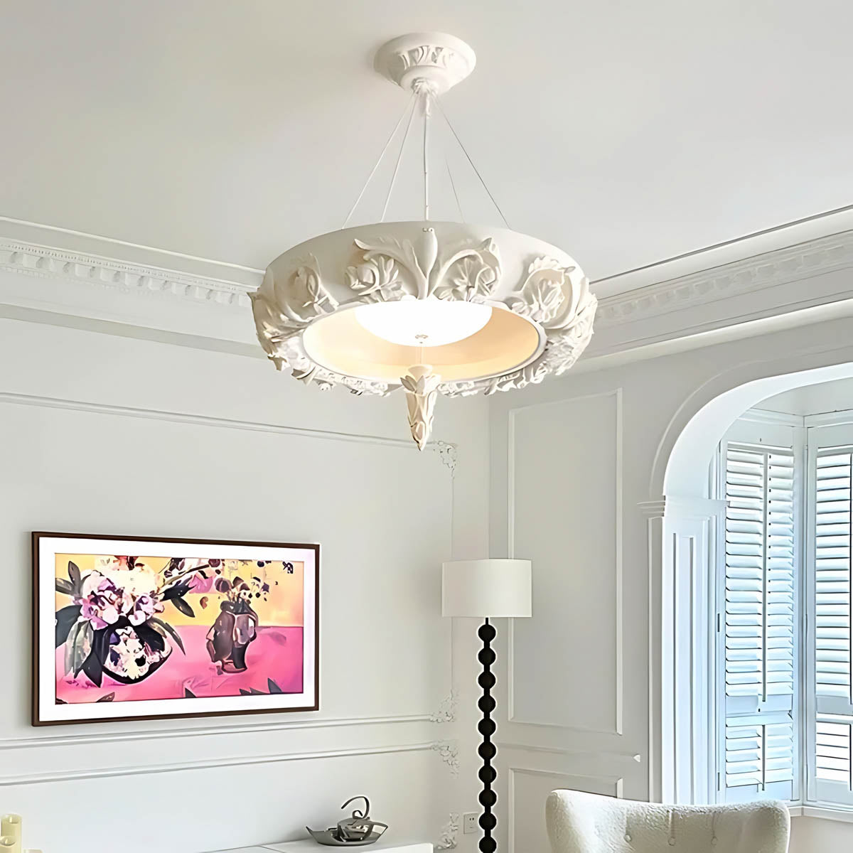 Bracken Vessel Resin Ring Chandelier — gallery image 8