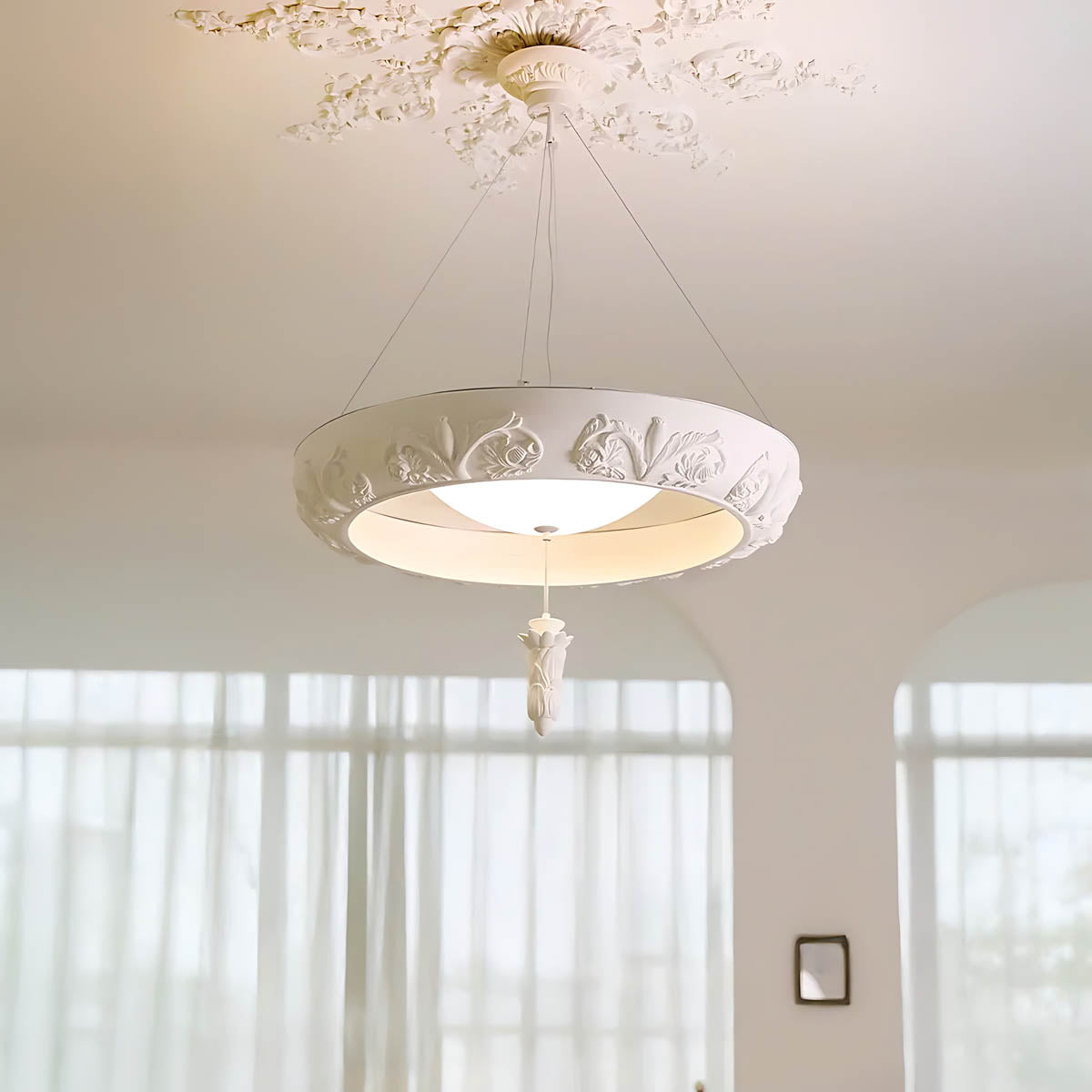 Bracken Vessel Resin Ring Chandelier — gallery image 5