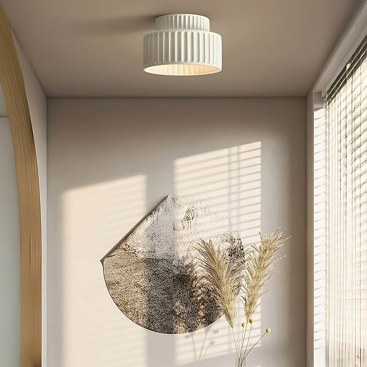 Hollis Vessel Resin Pleated Ceiling Light — gallery image 8