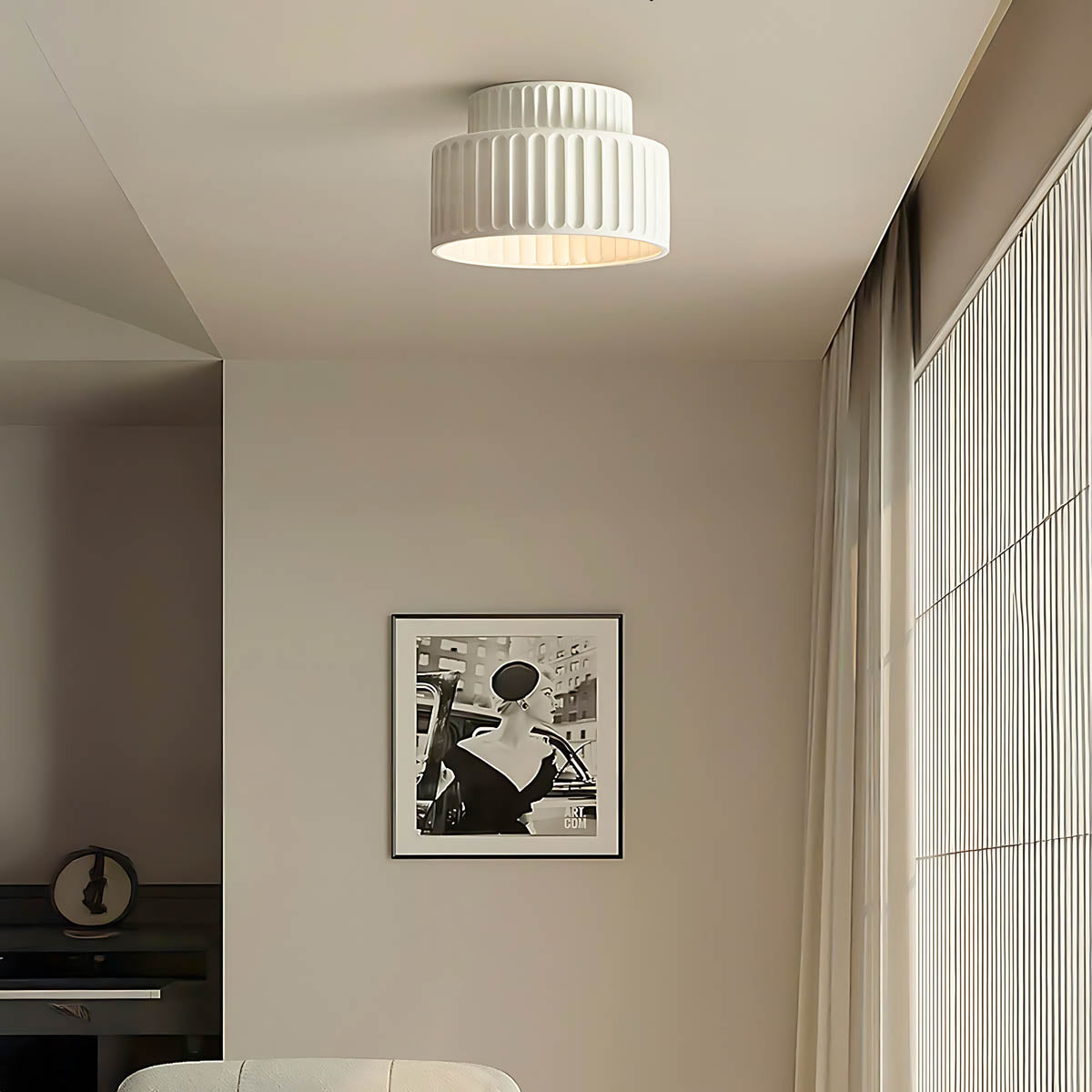 Hollis Vessel Resin Pleated Ceiling Light — gallery image 10