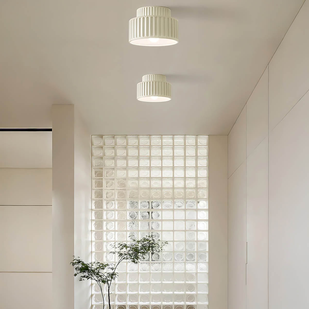 Hollis Vessel Resin Pleated Ceiling Light — gallery image 5