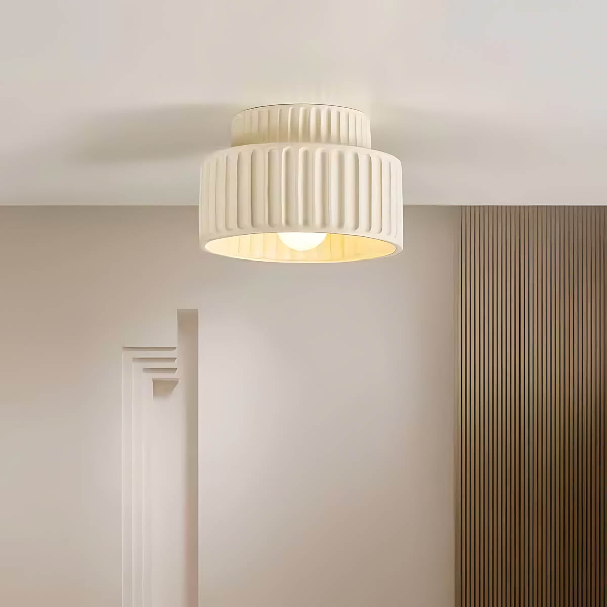 Hollis Vessel Resin Pleated Ceiling Light — gallery image 11