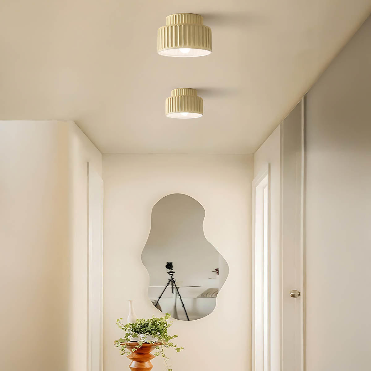 Hollis Vessel Resin Pleated Ceiling Light — gallery image 12