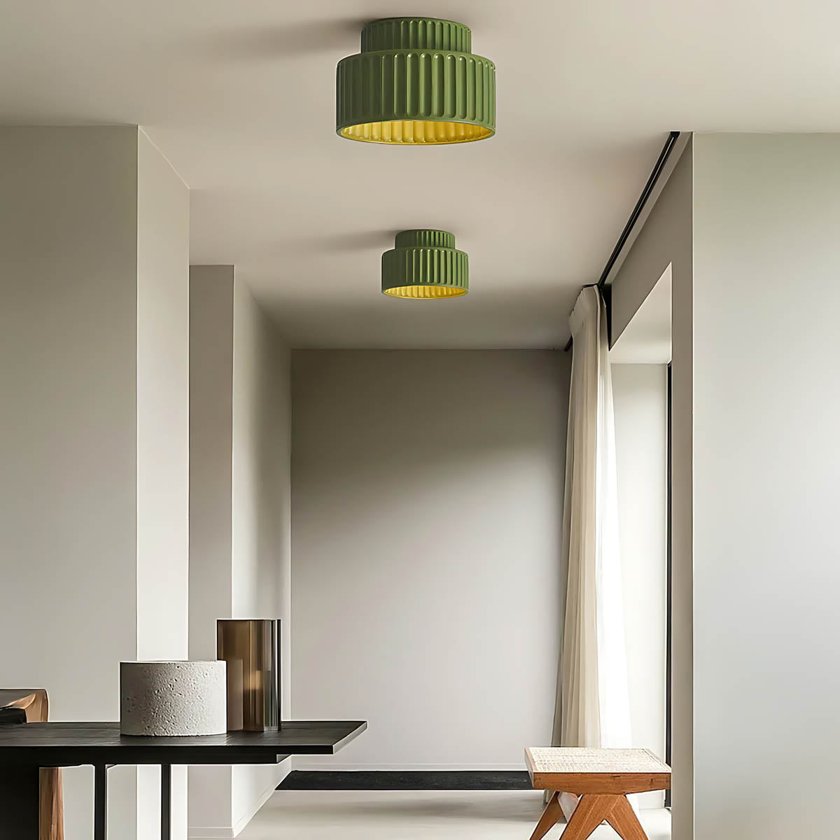 Hollis Vessel Resin Pleated Ceiling Light — gallery image 7