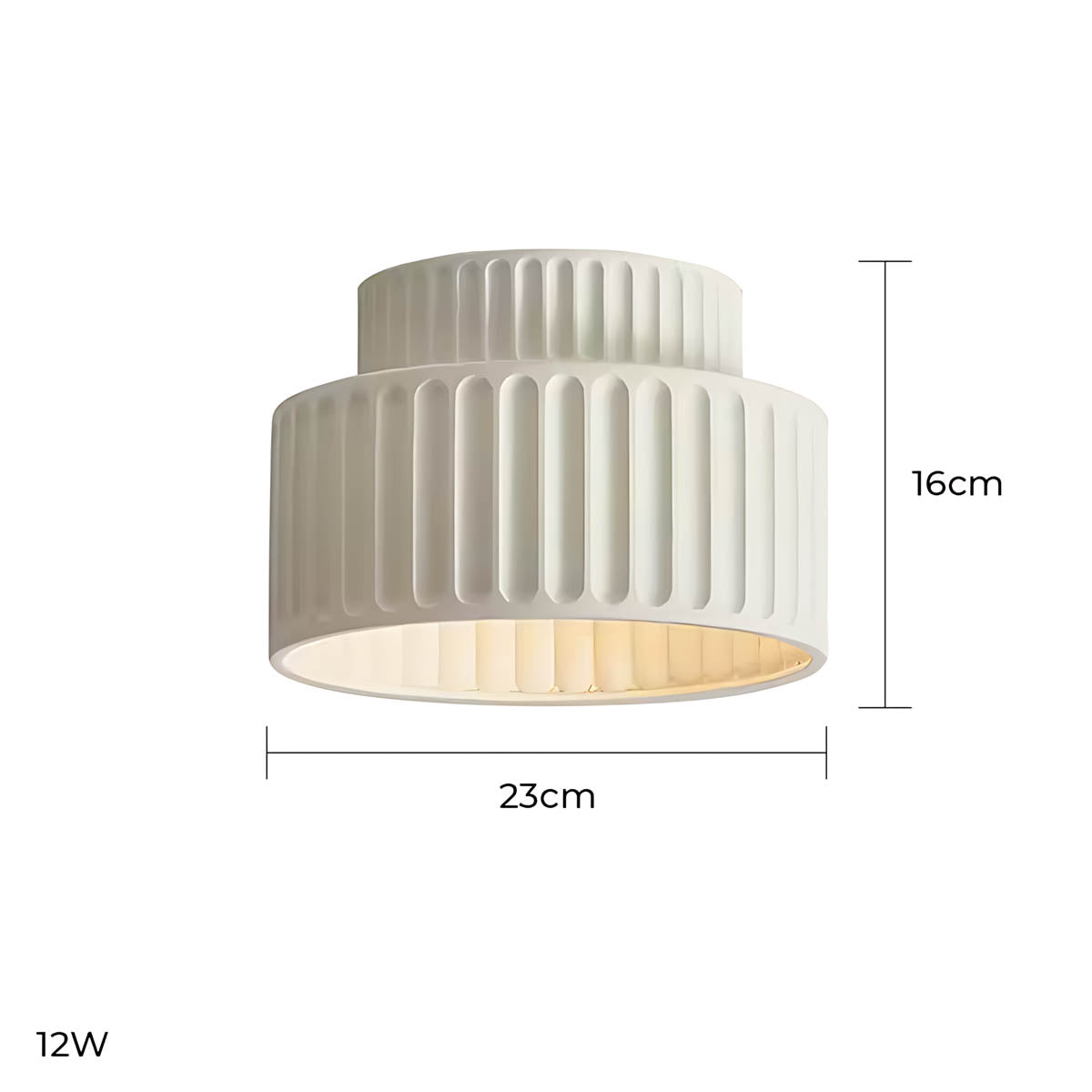 Hollis Vessel Resin Pleated Ceiling Light — gallery image 16