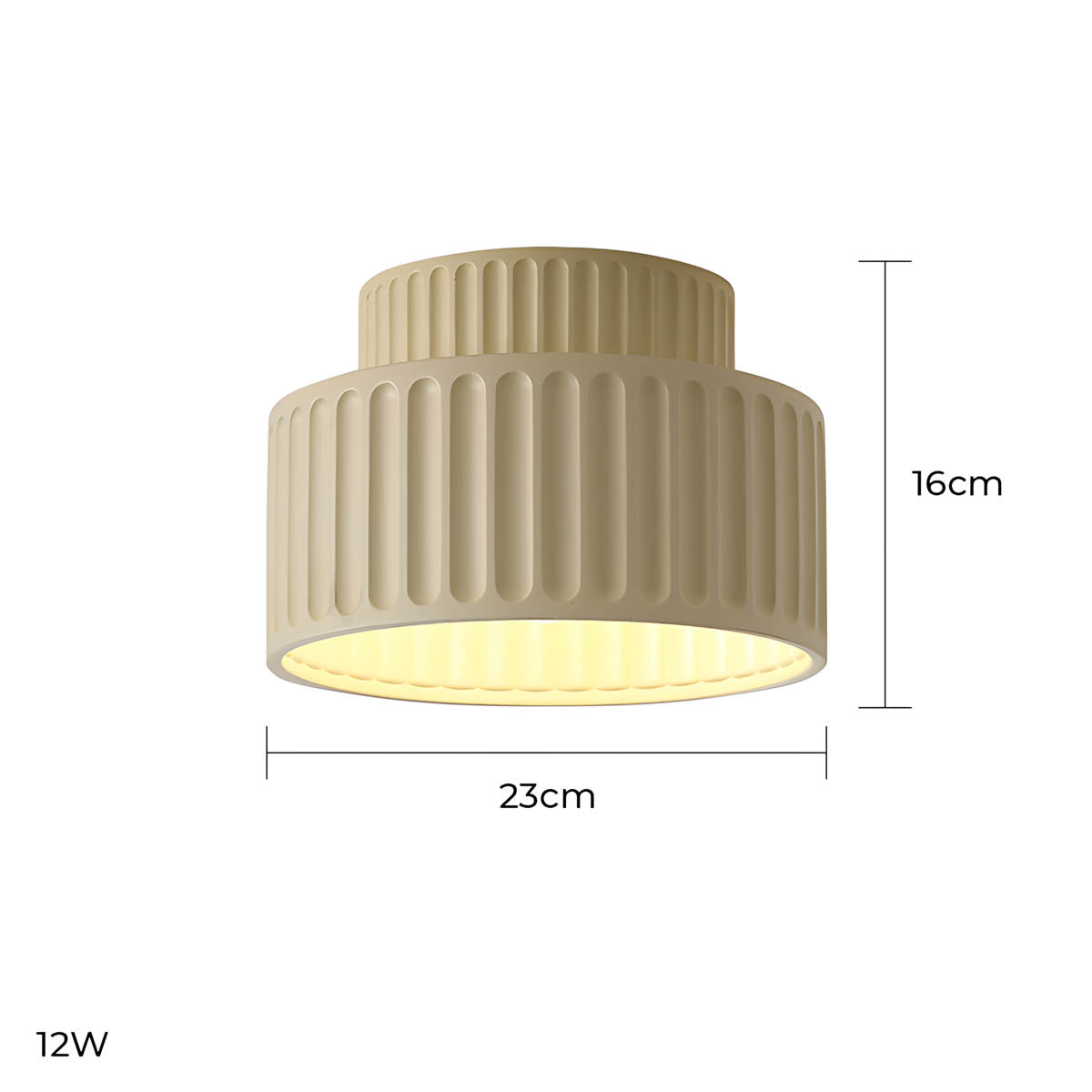 Hollis Vessel Resin Pleated Ceiling Light — gallery image 17