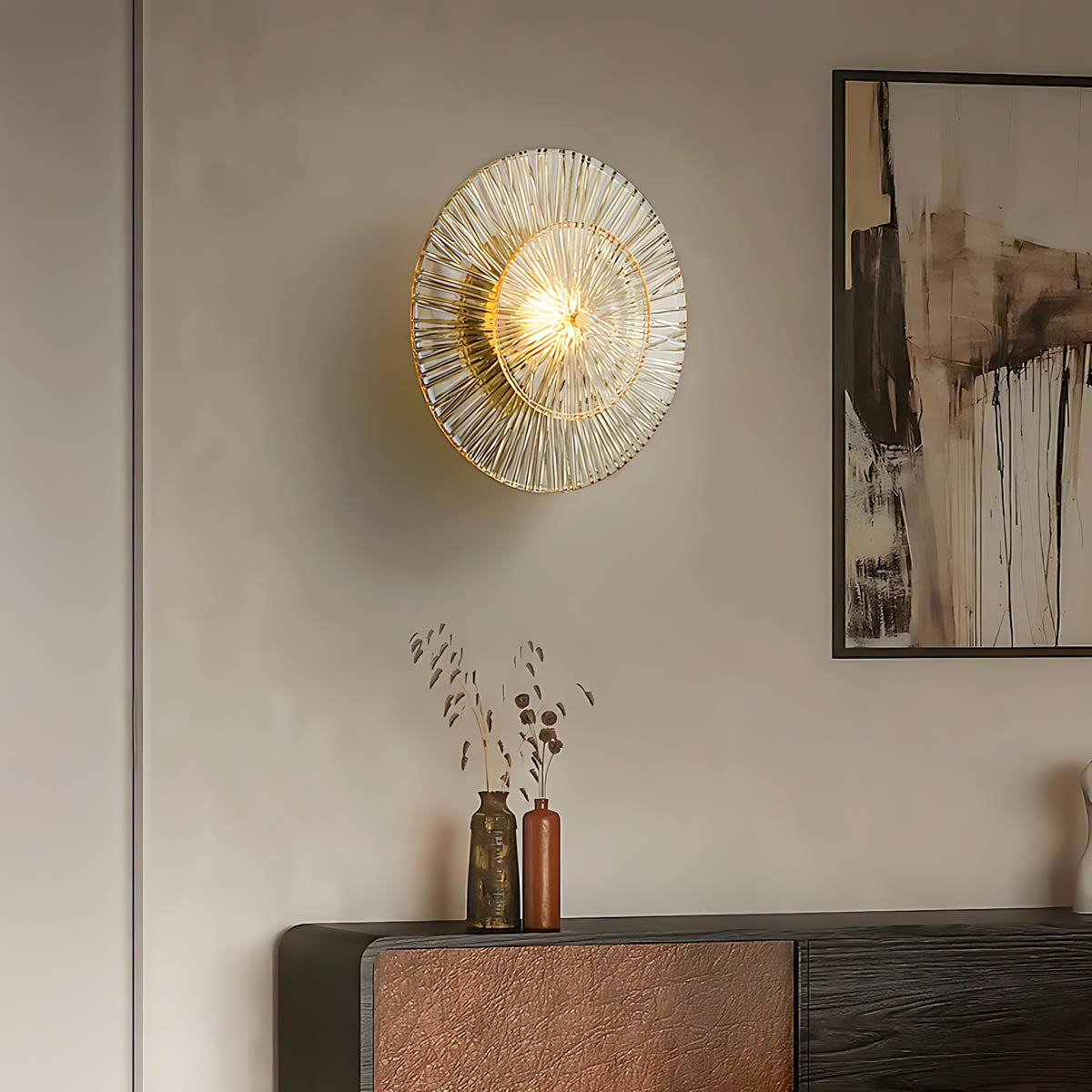 Rowan Vessel Glass Ribbed Wall Sconce — gallery image 2