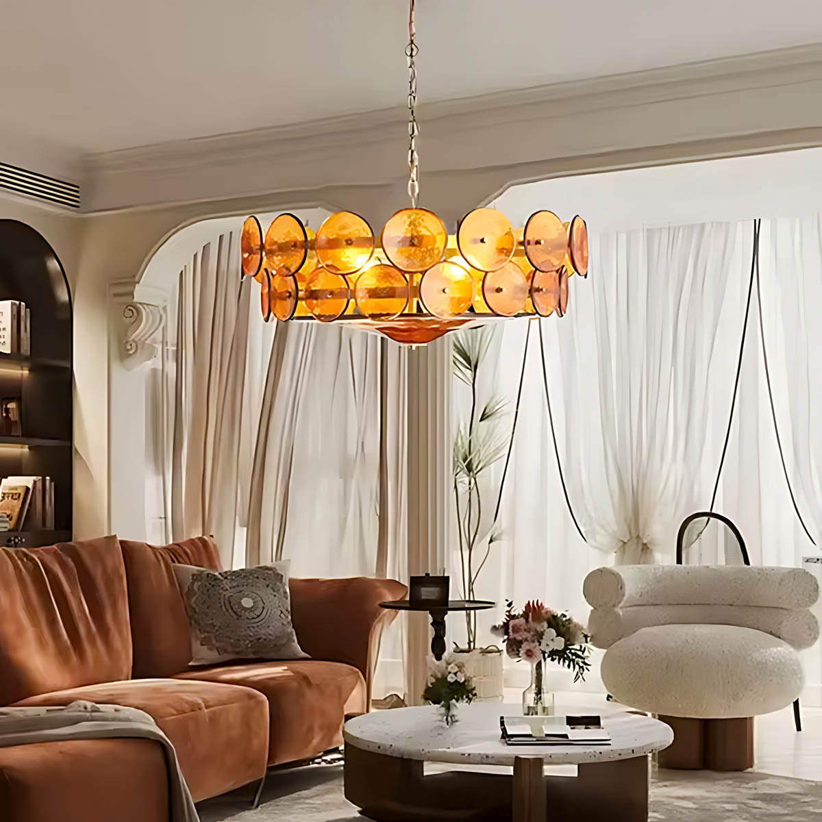Reed Vessel Glass Chandelier — gallery image 3