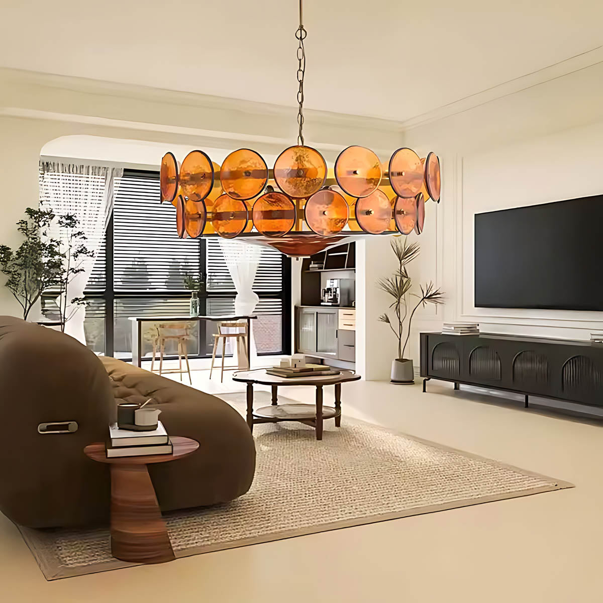 Reed Vessel Glass Chandelier — gallery image 5