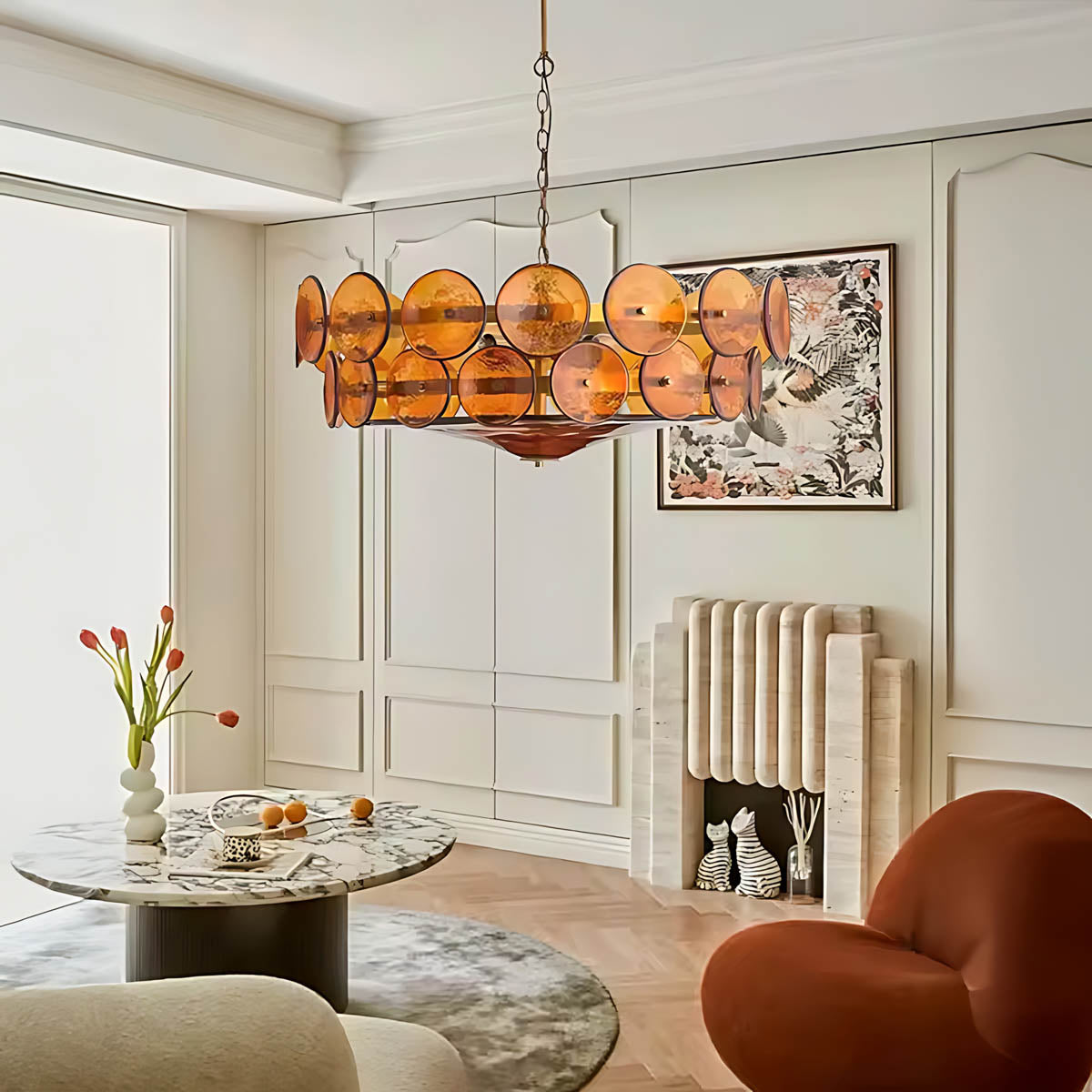 Reed Vessel Glass Chandelier — gallery image 7