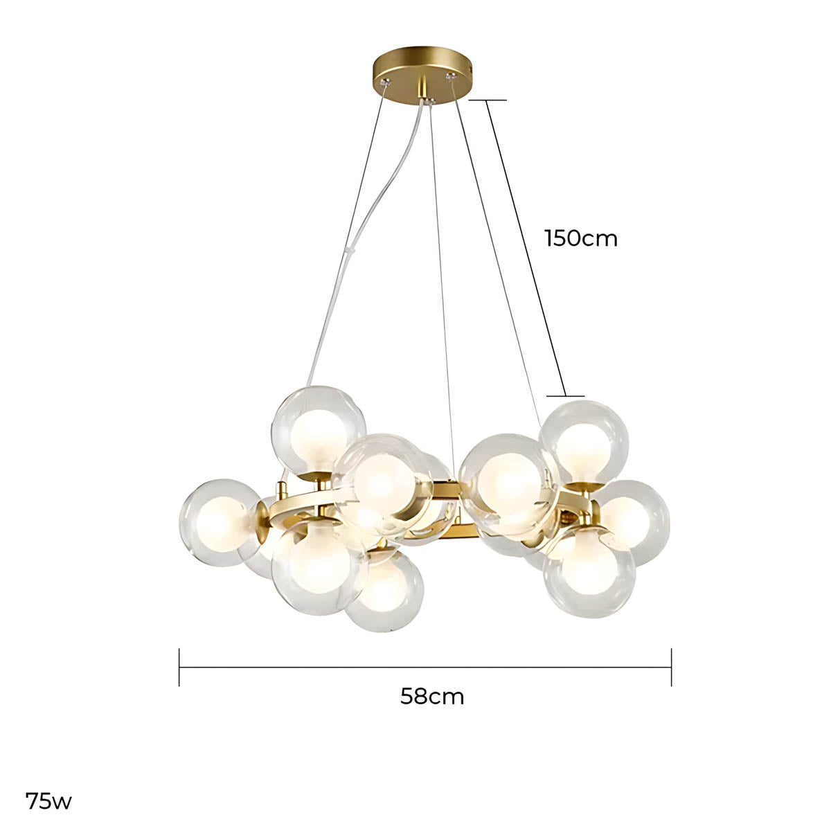Marlow Vessel Glass Cluster Chandelier — gallery image 15