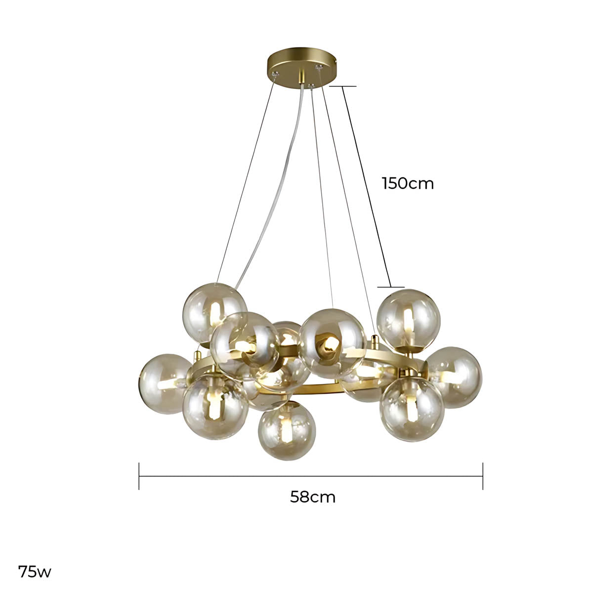 Marlow Vessel Glass Cluster Chandelier — gallery image 17