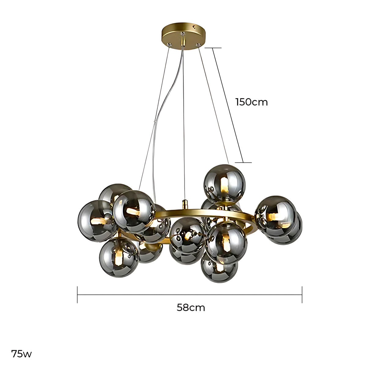 Marlow Vessel Glass Cluster Chandelier — gallery image 18