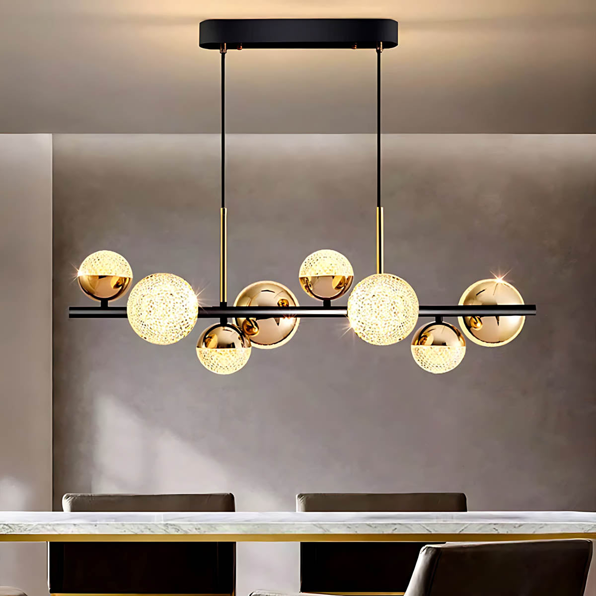 Brier Vessel Acrylic Linear Chandelier — gallery image 2