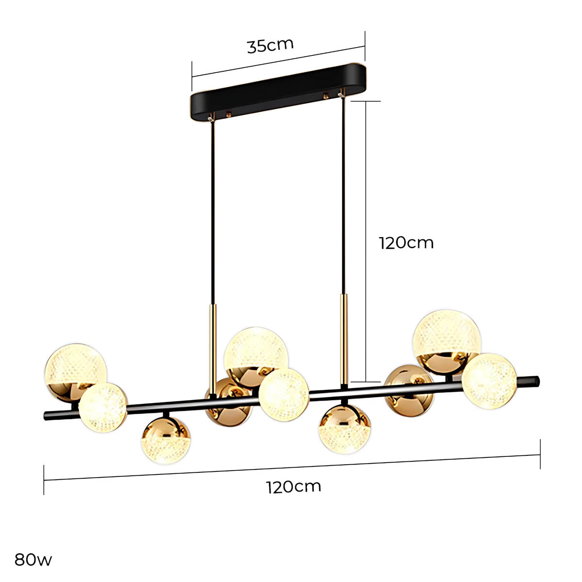 Brier Vessel Acrylic Linear Chandelier — gallery image 9
