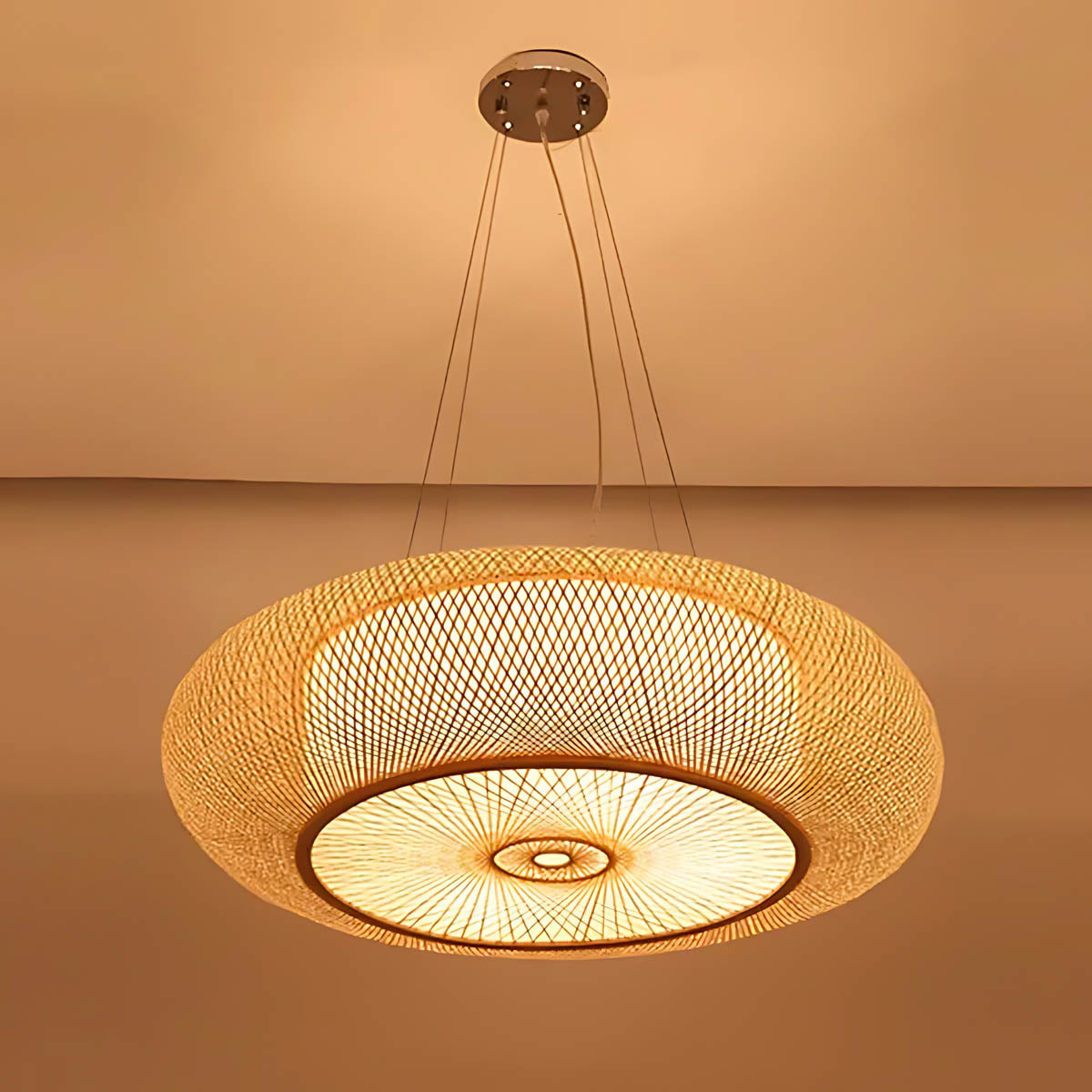 Birch Vessel Bamboo Ring Pendant Light — gallery image 10