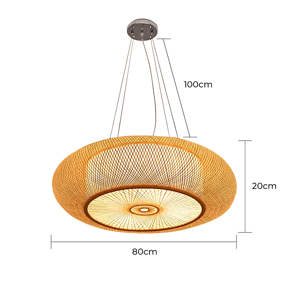 Birch Vessel Bamboo Ring Pendant Light — gallery image 14