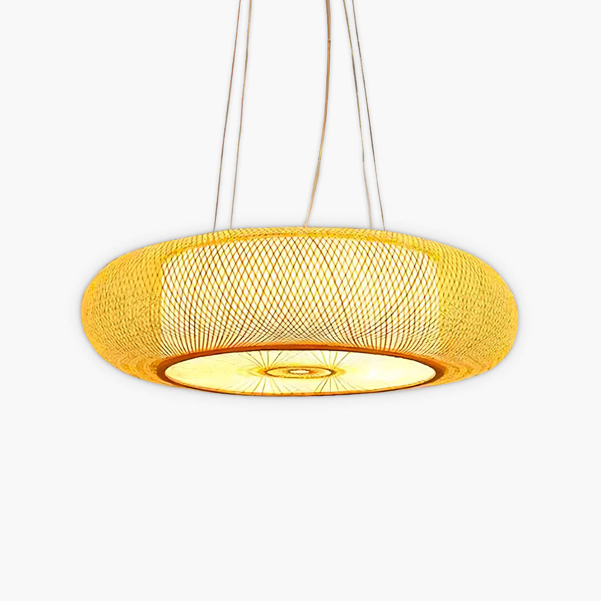 Birch Vessel Bamboo Ring Pendant Light — gallery image 1
