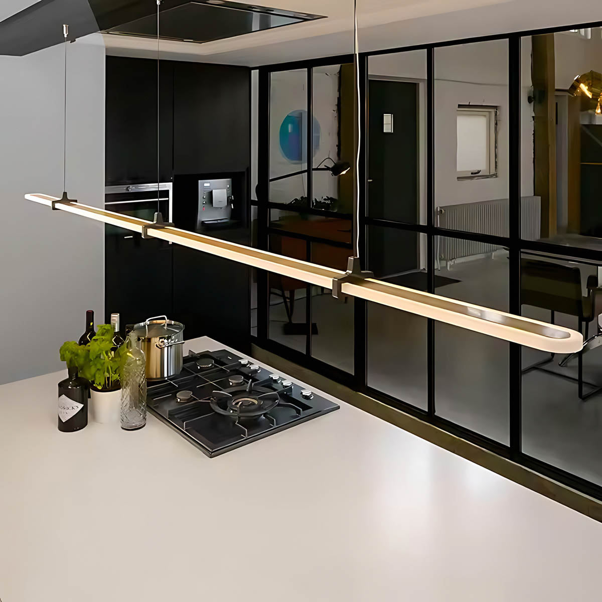 Elmwood Vessel Acrylic Linear Pendant Light — gallery image 6