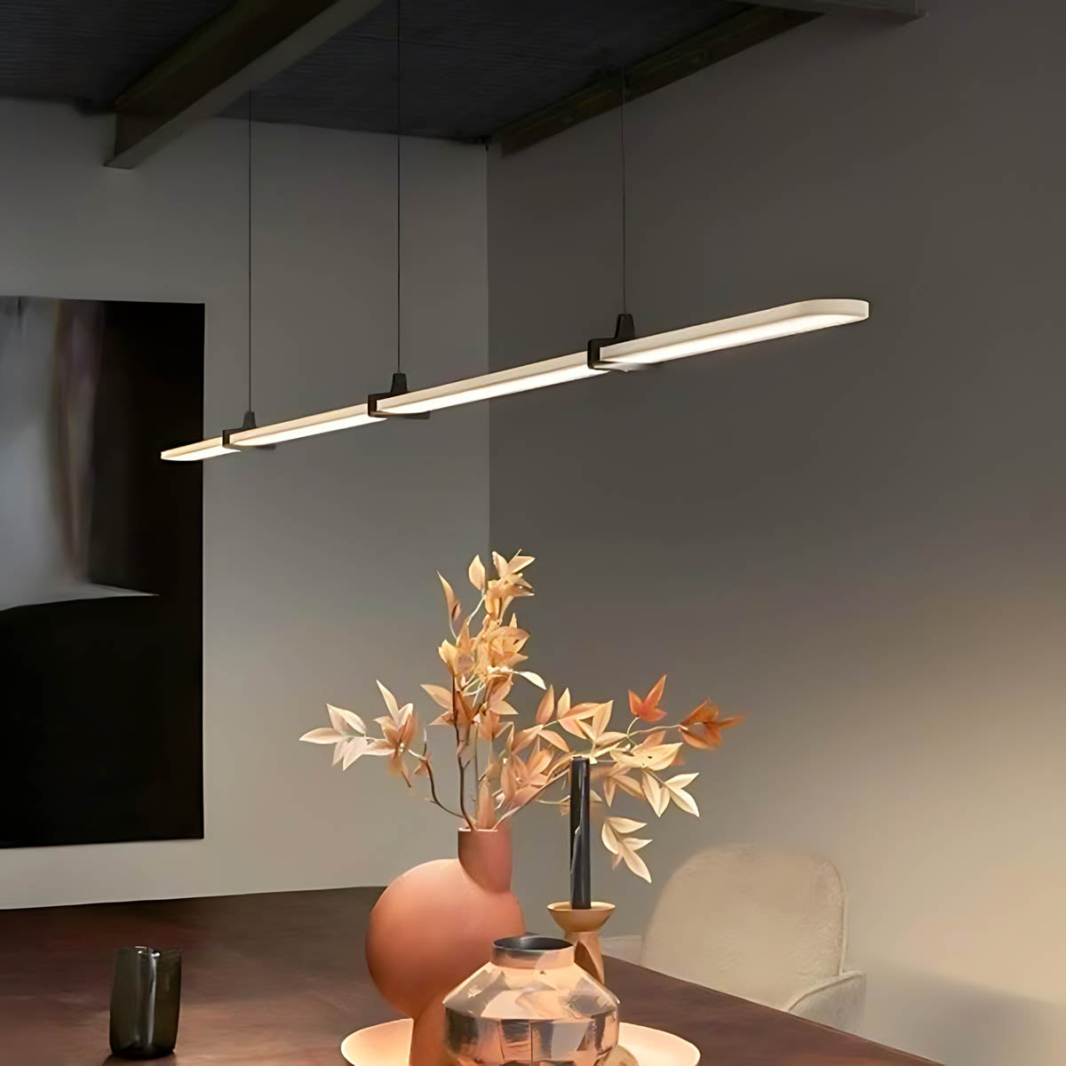 Elmwood Vessel Acrylic Linear Pendant Light — gallery image 3
