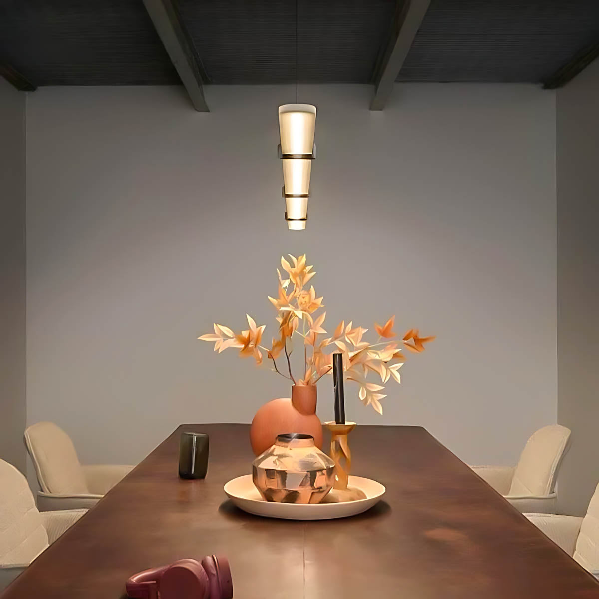 Elmwood Vessel Acrylic Linear Pendant Light — gallery image 5