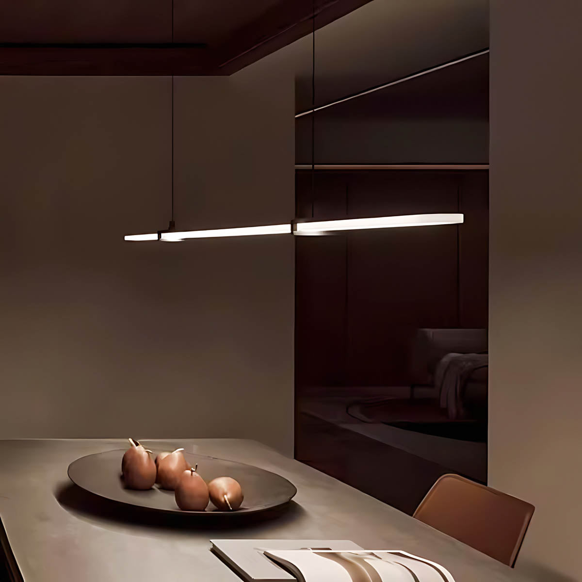 Elmwood Vessel Acrylic Linear Pendant Light — gallery image 4