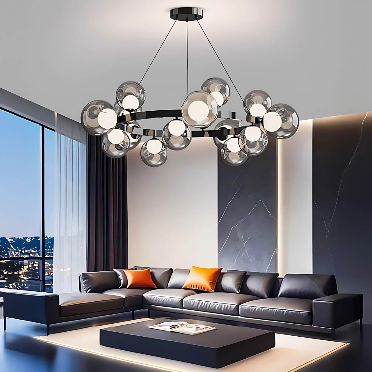 Bayberry Vessel Glass Ring Chandelier — gallery image 2
