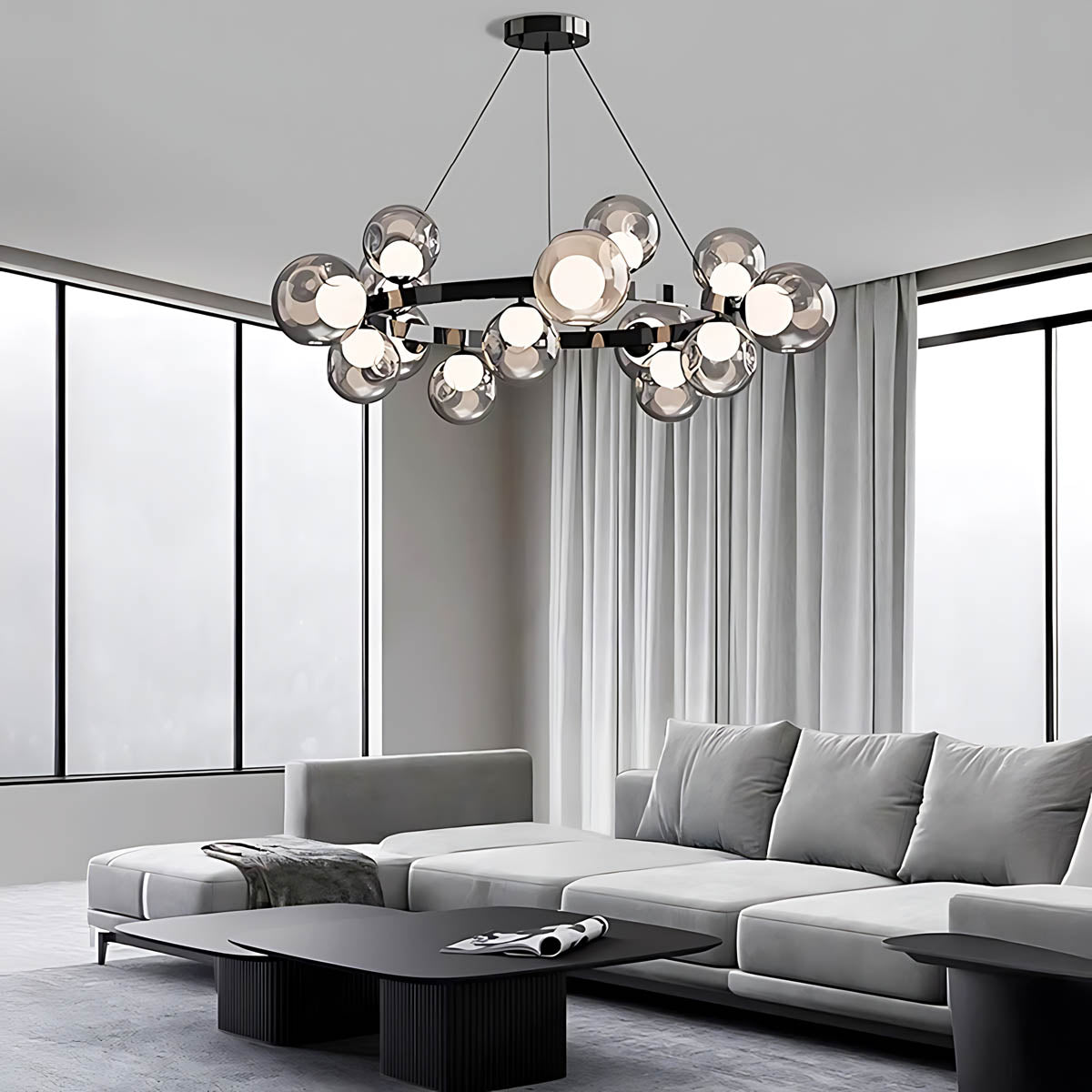 Bayberry Vessel Glass Ring Chandelier — gallery image 5