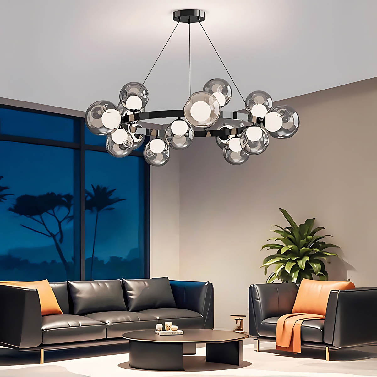 Bayberry Vessel Glass Ring Chandelier — gallery image 8