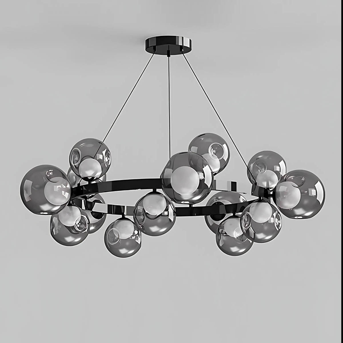 Bayberry Vessel Glass Ring Chandelier — gallery image 9