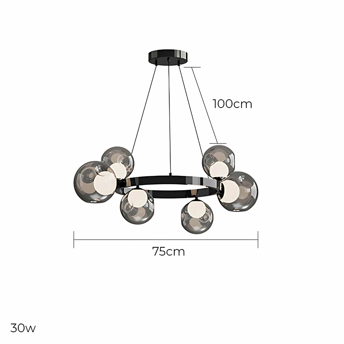 Bayberry Vessel Glass Ring Chandelier — gallery image 11