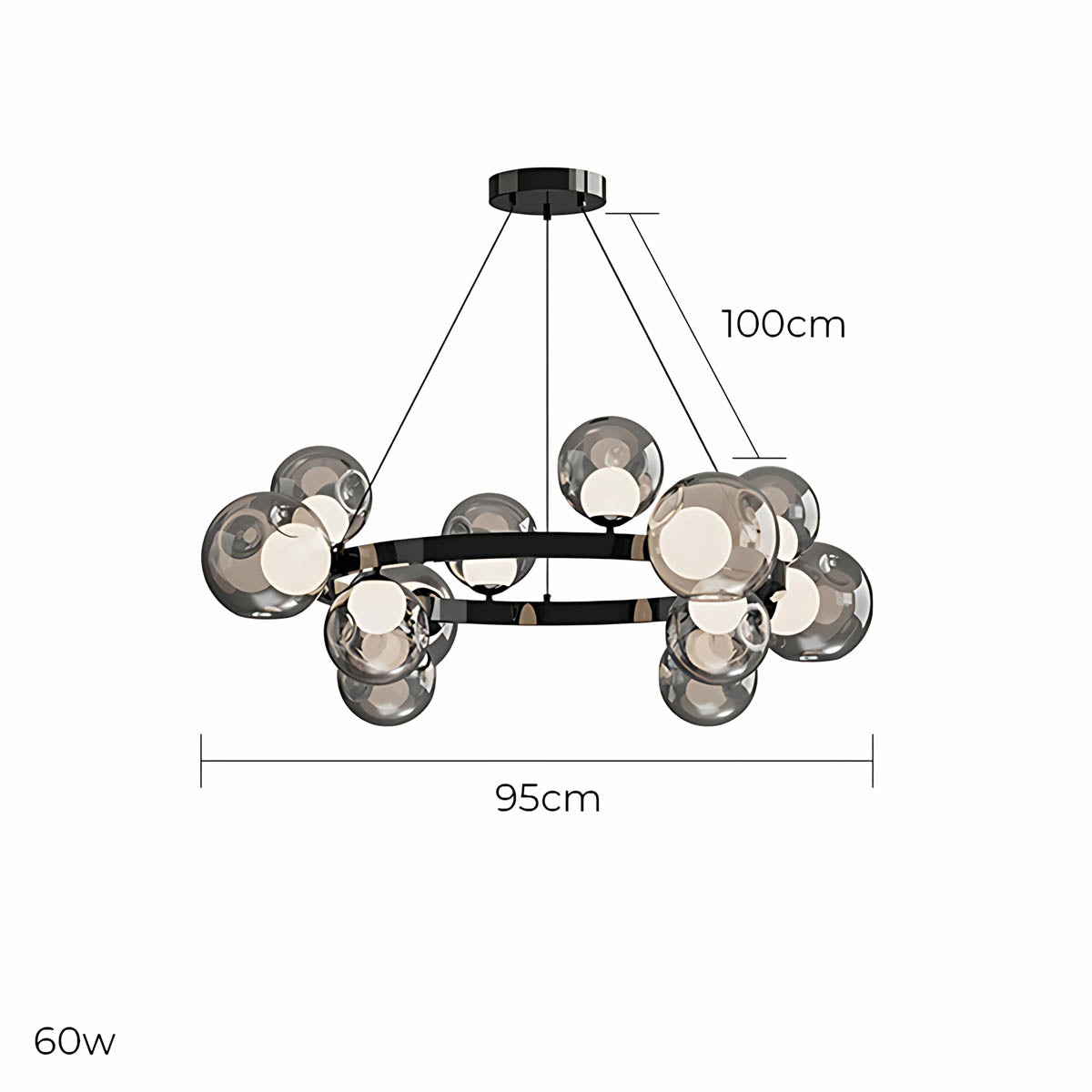Bayberry Vessel Glass Ring Chandelier — gallery image 12