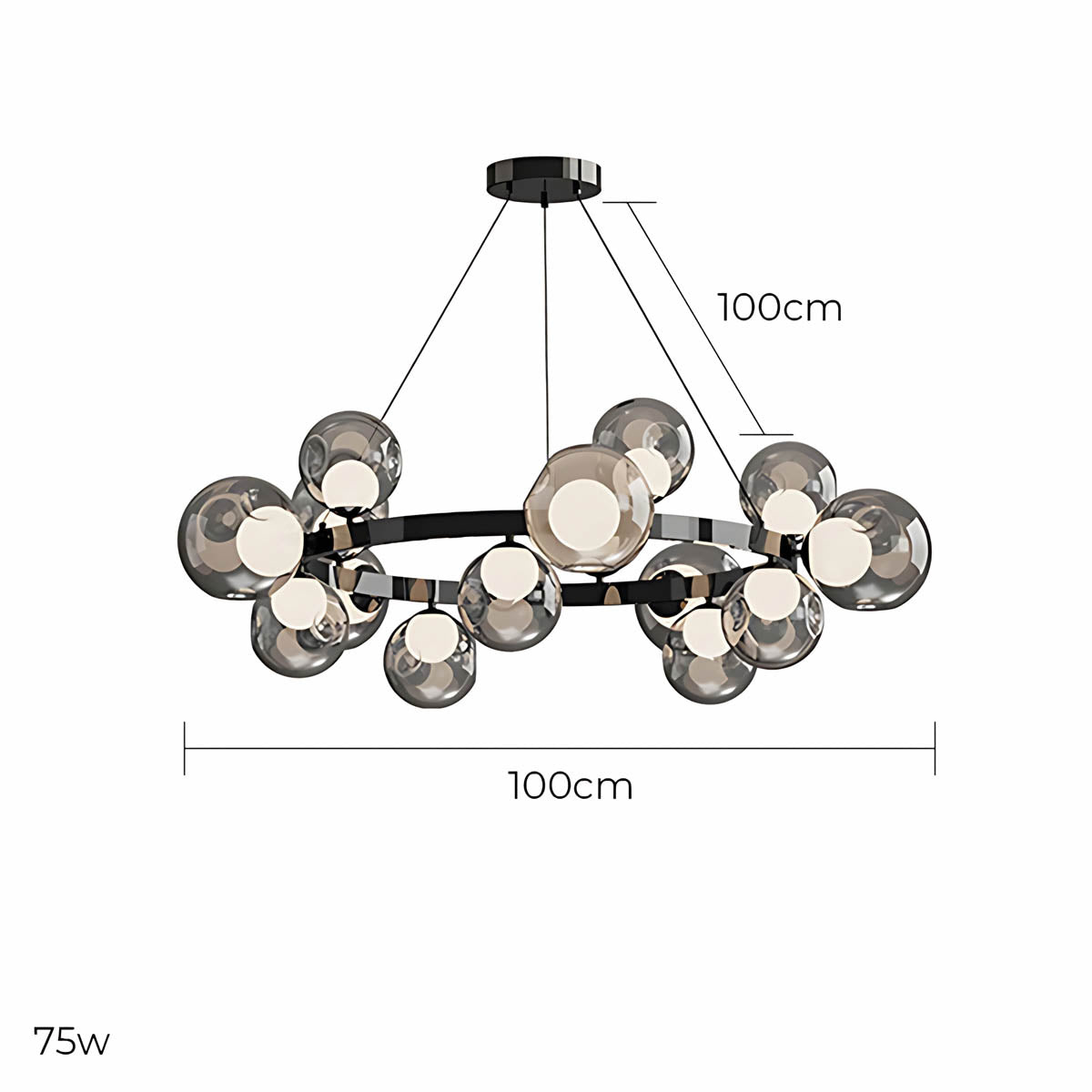 Bayberry Vessel Glass Ring Chandelier — gallery image 13