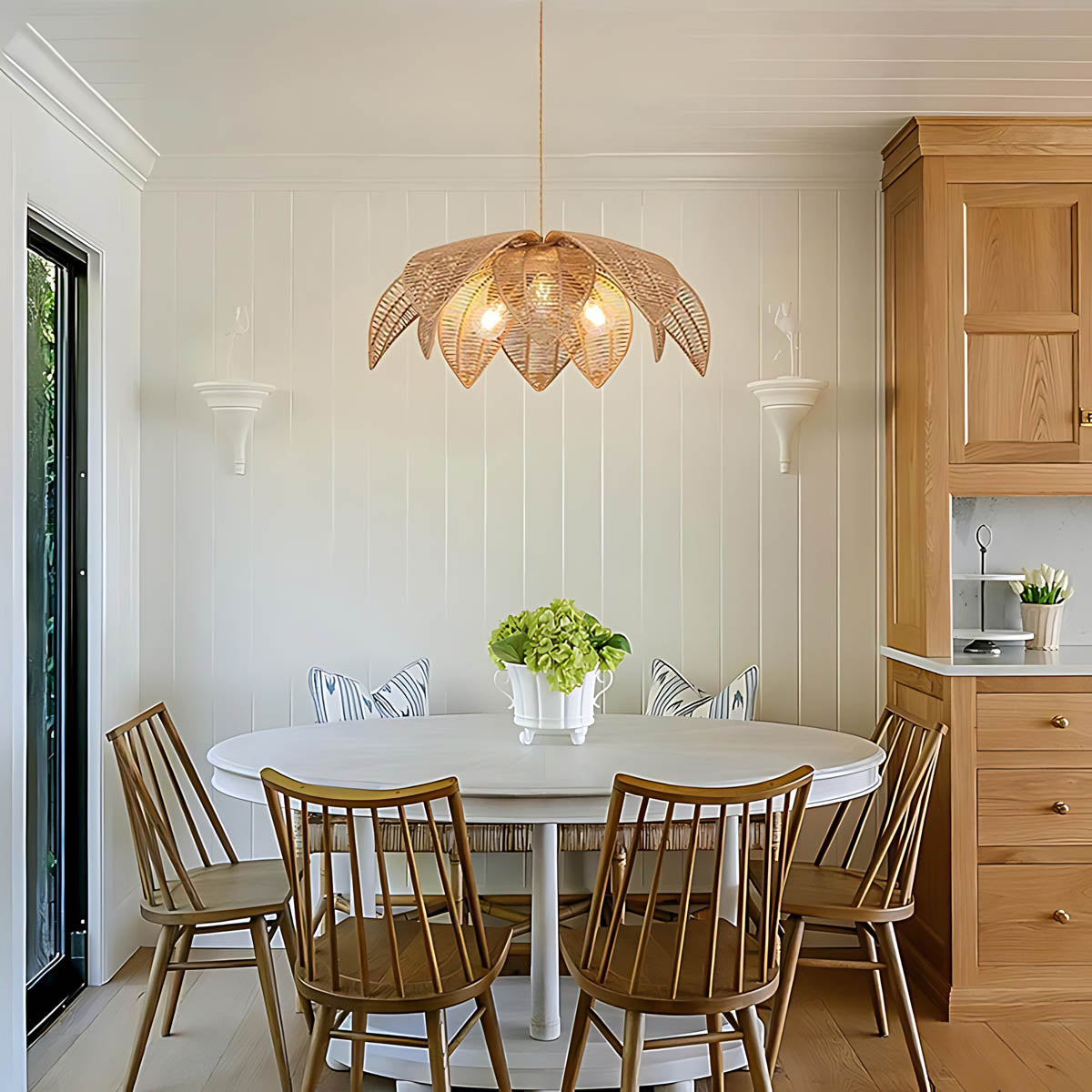 Laurelwood Vessel Rattan Petal Pendant Light — gallery image 6