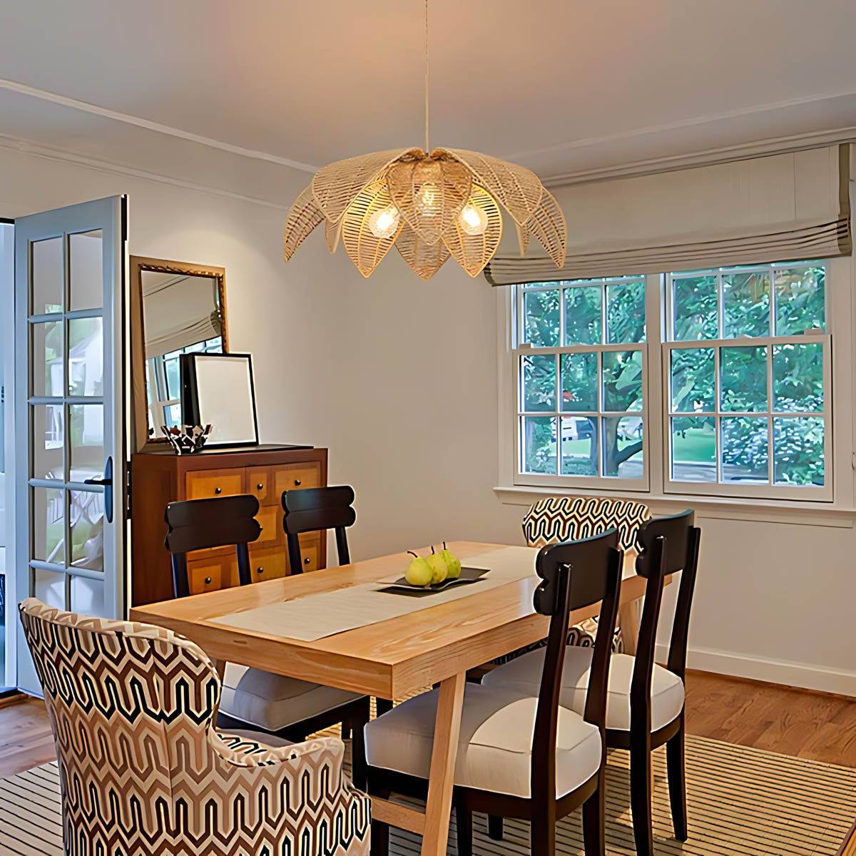 Laurelwood Vessel Rattan Petal Pendant Light — gallery image 8