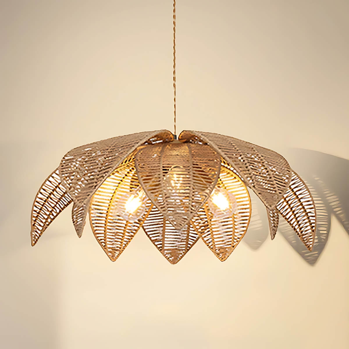 Laurelwood Vessel Rattan Petal Pendant Light — gallery image 11