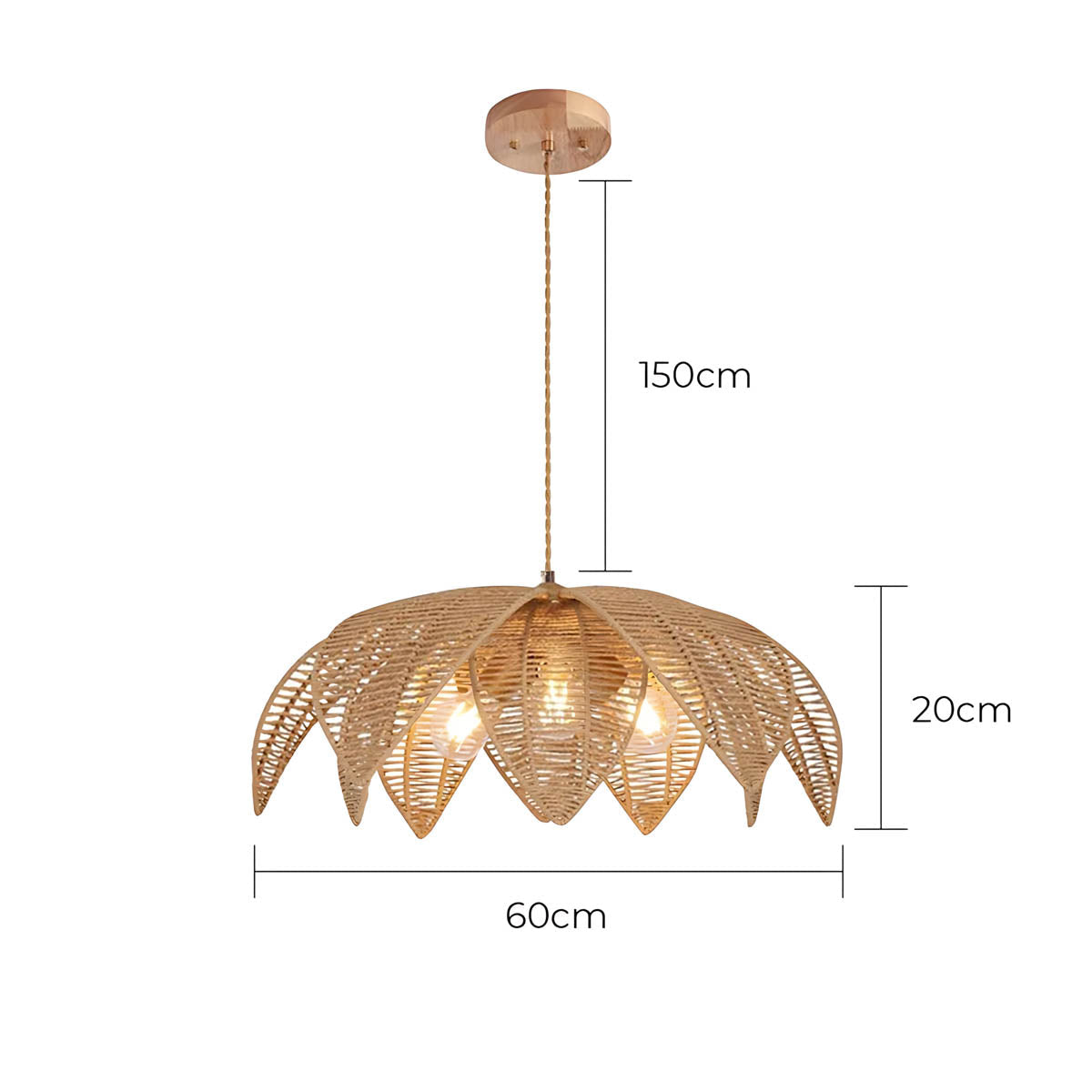 Laurelwood Vessel Rattan Petal Pendant Light — gallery image 15