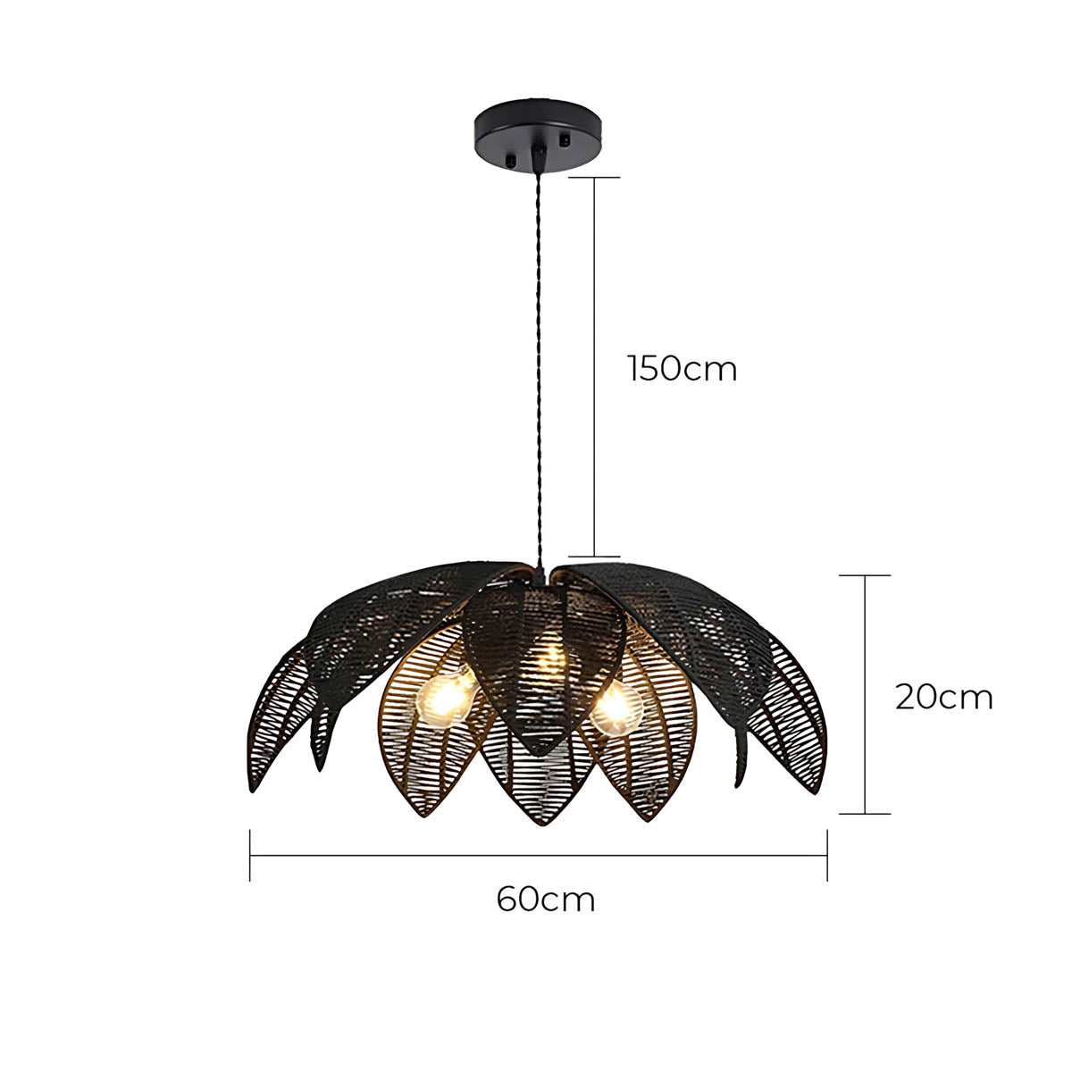 Laurelwood Vessel Rattan Petal Pendant Light — gallery image 14