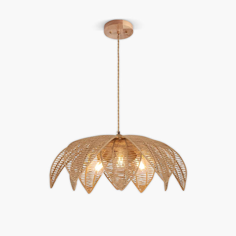 Laurelwood Vessel Rattan Petal Pendant Light — gallery image 1