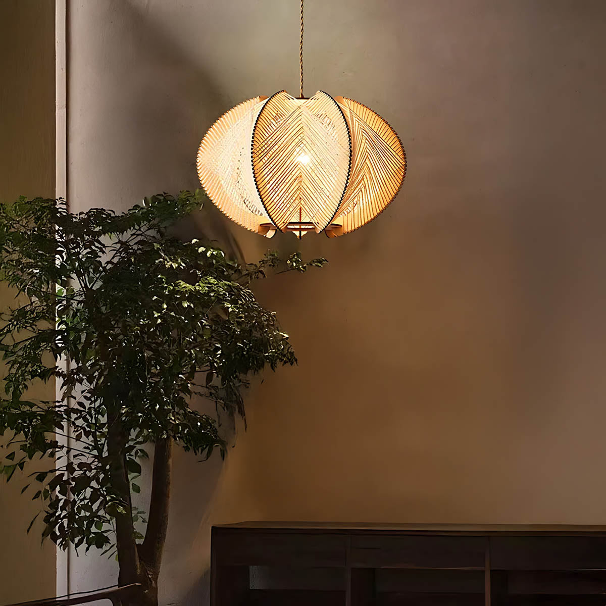 Redfern Vessel Wood Petal Pendant Light — gallery image 4