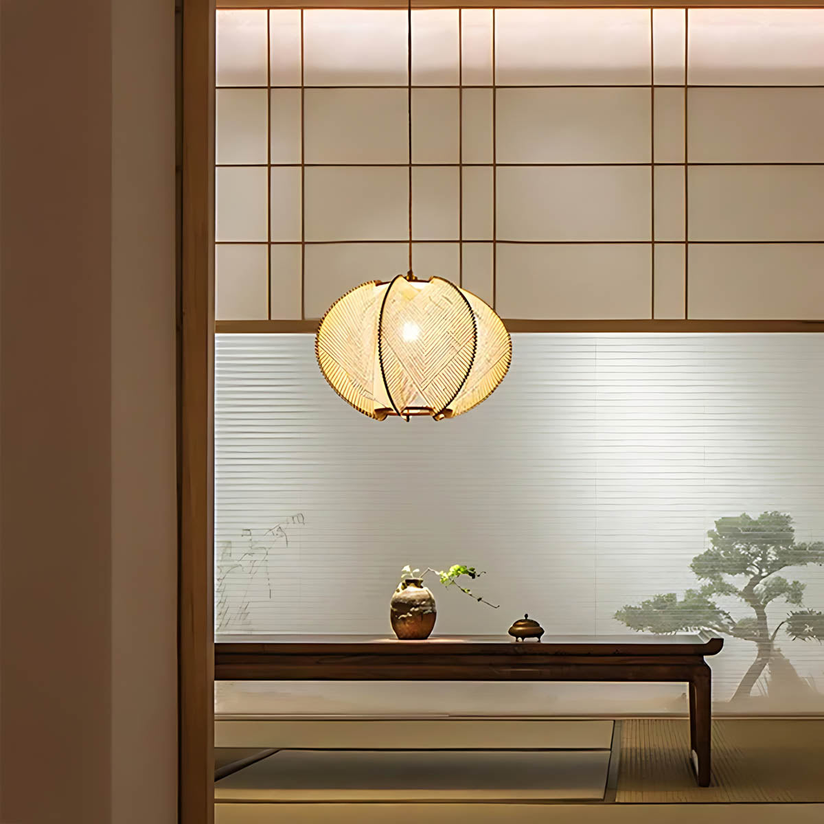 Redfern Vessel Wood Petal Pendant Light — gallery image 9