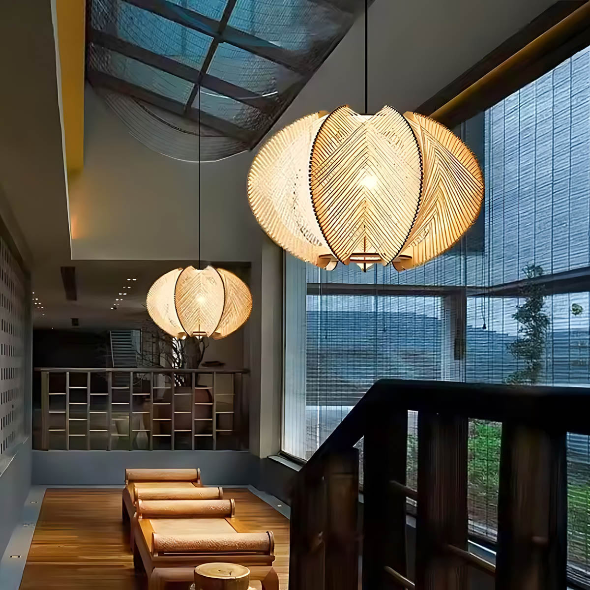Redfern Vessel Wood Petal Pendant Light — gallery image 11