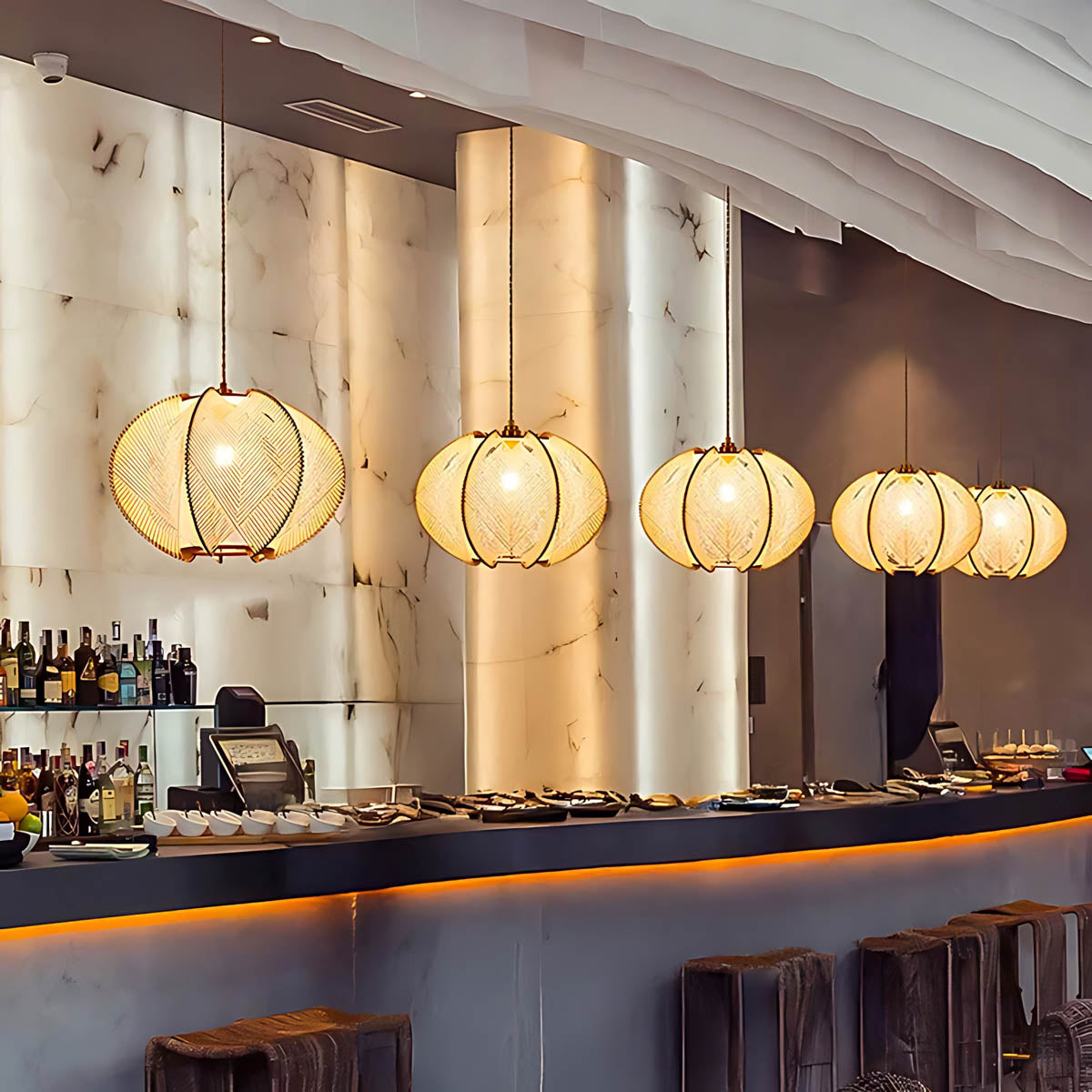 Redfern Vessel Wood Petal Pendant Light — gallery image 13