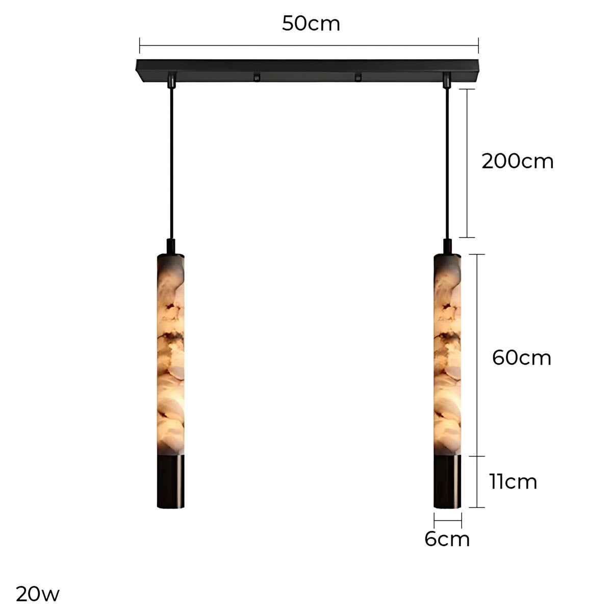 Kingsley Vessel Alabaster Linear Pendant Light — gallery image 20