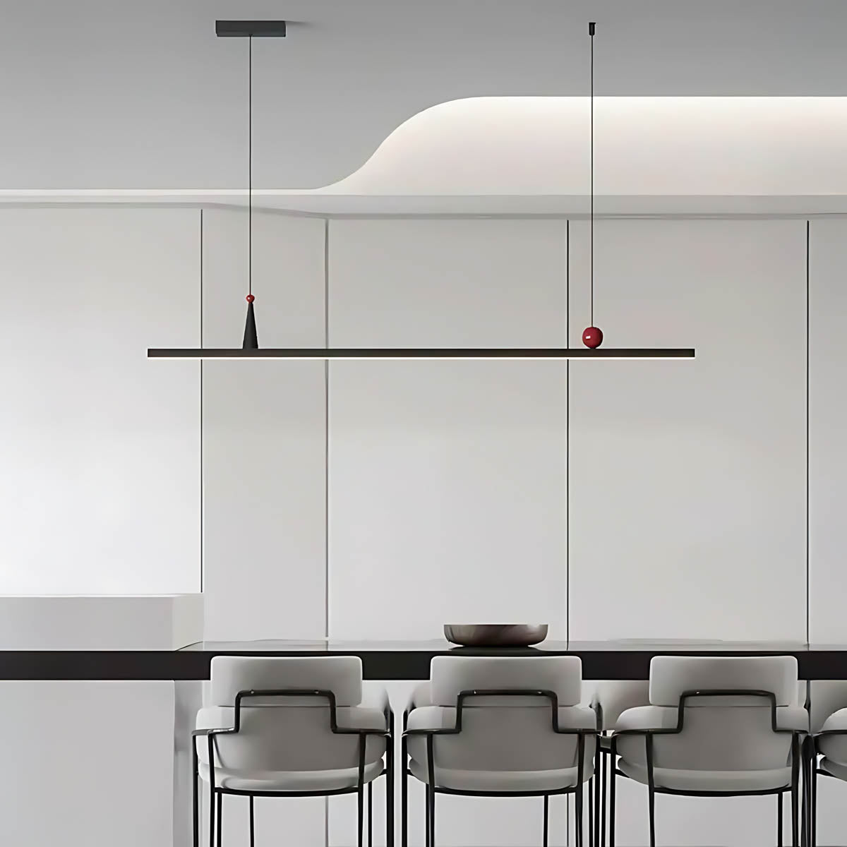 Alderwood Vessel Aluminum Linear Pendant Light — gallery image 3