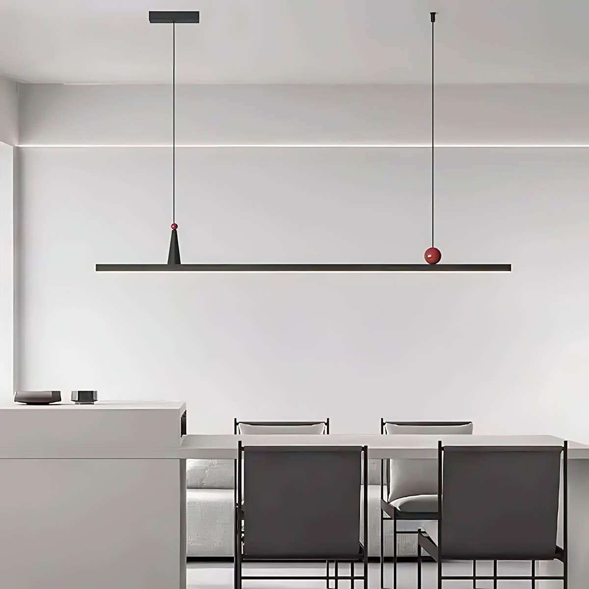 Alderwood Vessel Aluminum Linear Pendant Light — gallery image 2