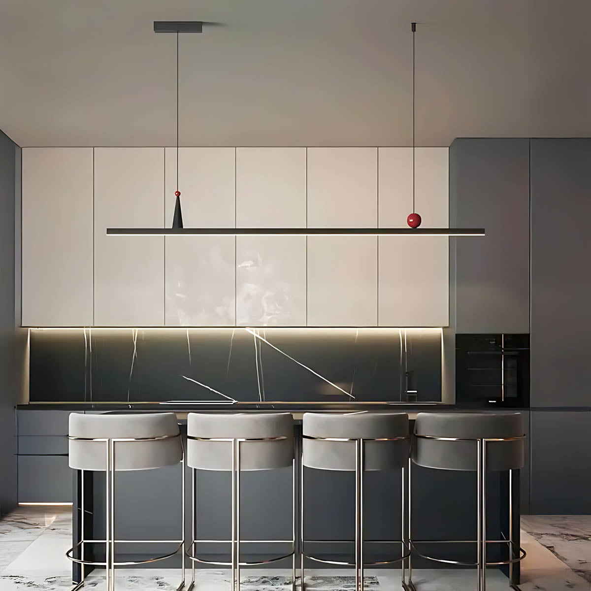 Alderwood Vessel Aluminum Linear Pendant Light — gallery image 5