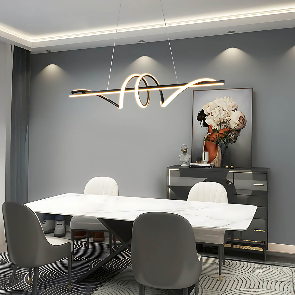 Cranford Vessel Aluminum Linear Chandelier — gallery image 9