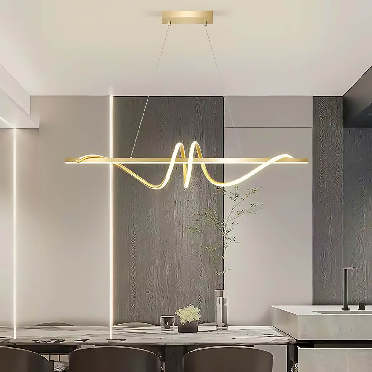 Cranford Vessel Aluminum Linear Chandelier — gallery image 7