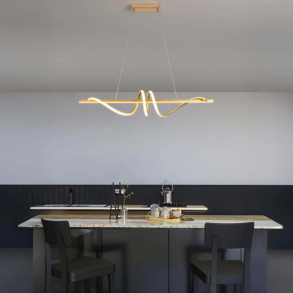 Cranford Vessel Aluminum Linear Chandelier — gallery image 2